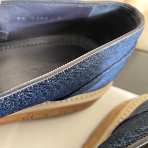 Louis Vuitton denim blue canvas Men’s loafers 9 mens -11womens slip-on moccasins